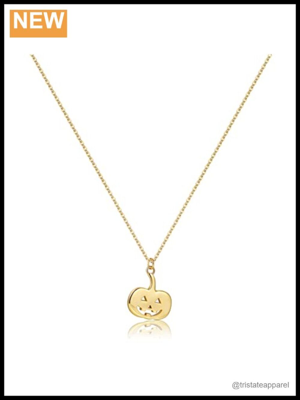 18K Gold Plated Pumpkin Ghost Necklace Dainty Pendant
